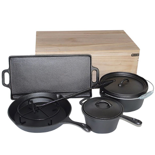 CAROLINA COOKER - 7-PIECE CAST IRON CAMP COOKWARE SET